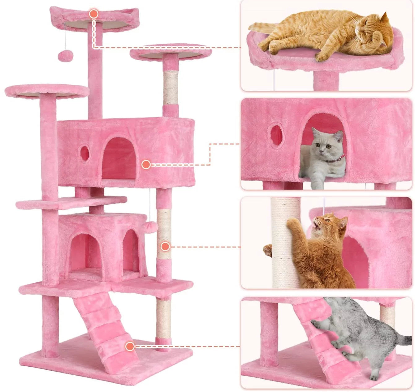 Pink Cat Tree Tower
