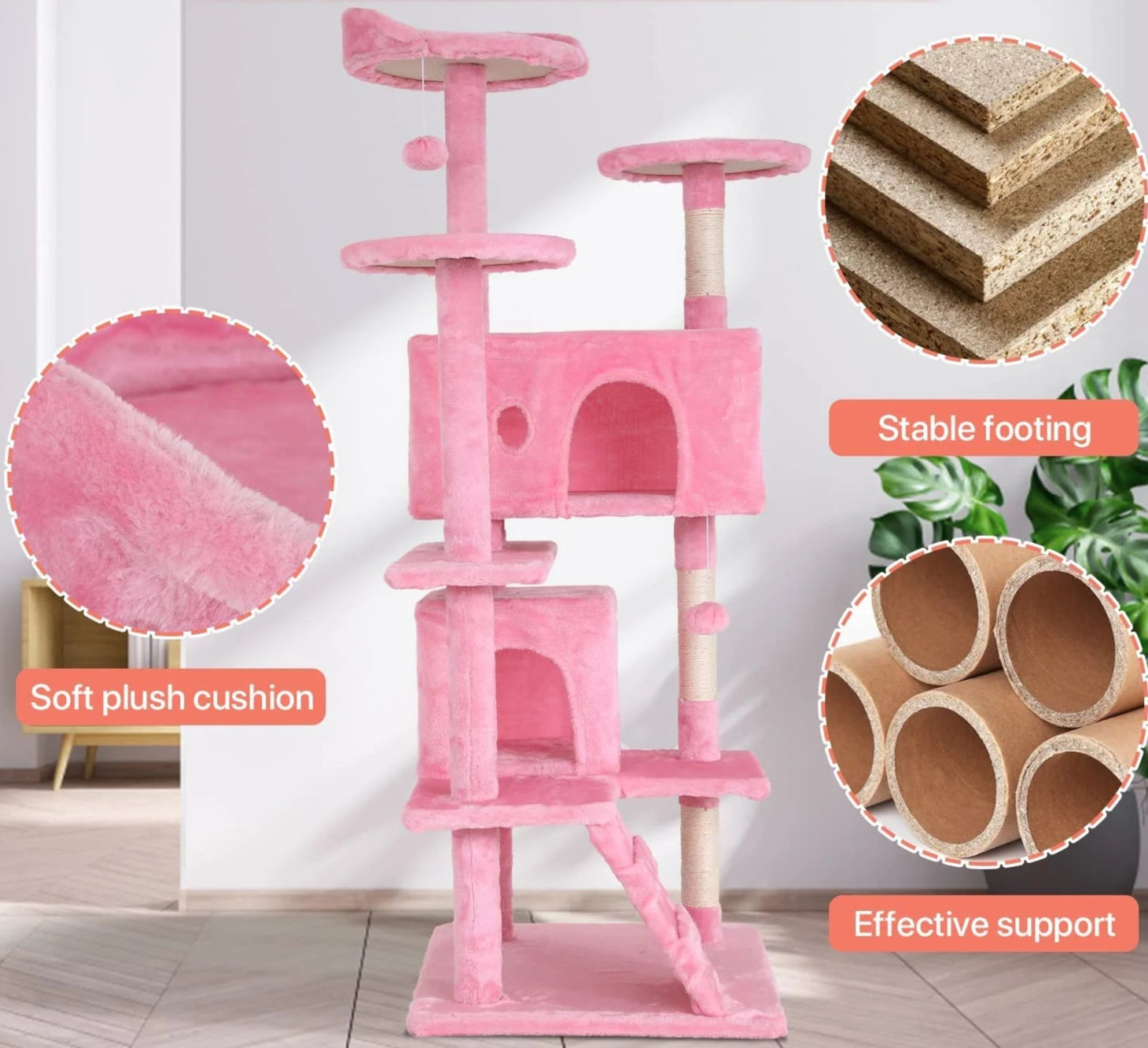 Pink Cat Tree Tower